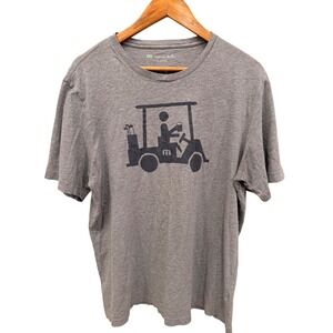 Travis Mathew Mens Golf Graphic T Shirt Gray Short Sleeve Crew Neck Size L